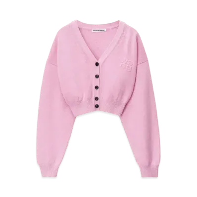 Alexander Wang Long Sleeve Vneck Cardigan "Pink Lavender"