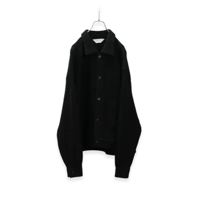 ANCELLM Wool Corduroy Work Shirt Jacket "Black"