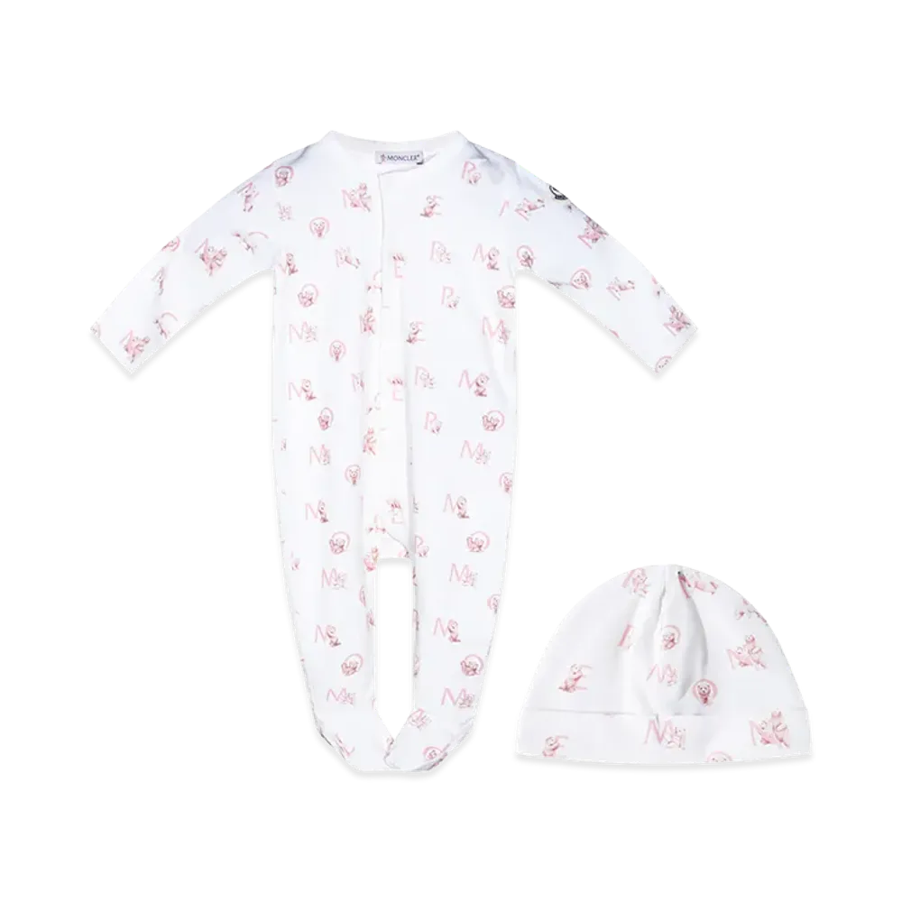 MONCLER Kids Cotton Jumpsuits "White"