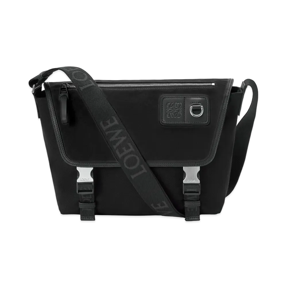 LOEWE Flex Messenger Bag Medium (Canvas & Suede) "Black"