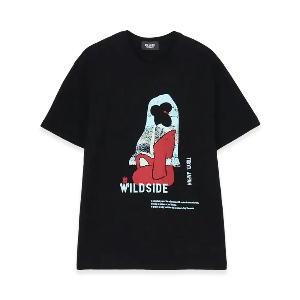 WILDSIDE YOHJI YAMAMOTO Sitting Lady T-Shirt "Black"