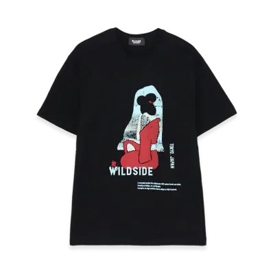 WILDSIDE YOHJI YAMAMOTO Sitting Lady T-Shirt "Black"