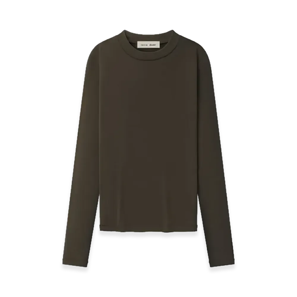 FEAR OF GOD ESSENTIALS Women's Rib Fitted Long Sleeve Tee "Brown"