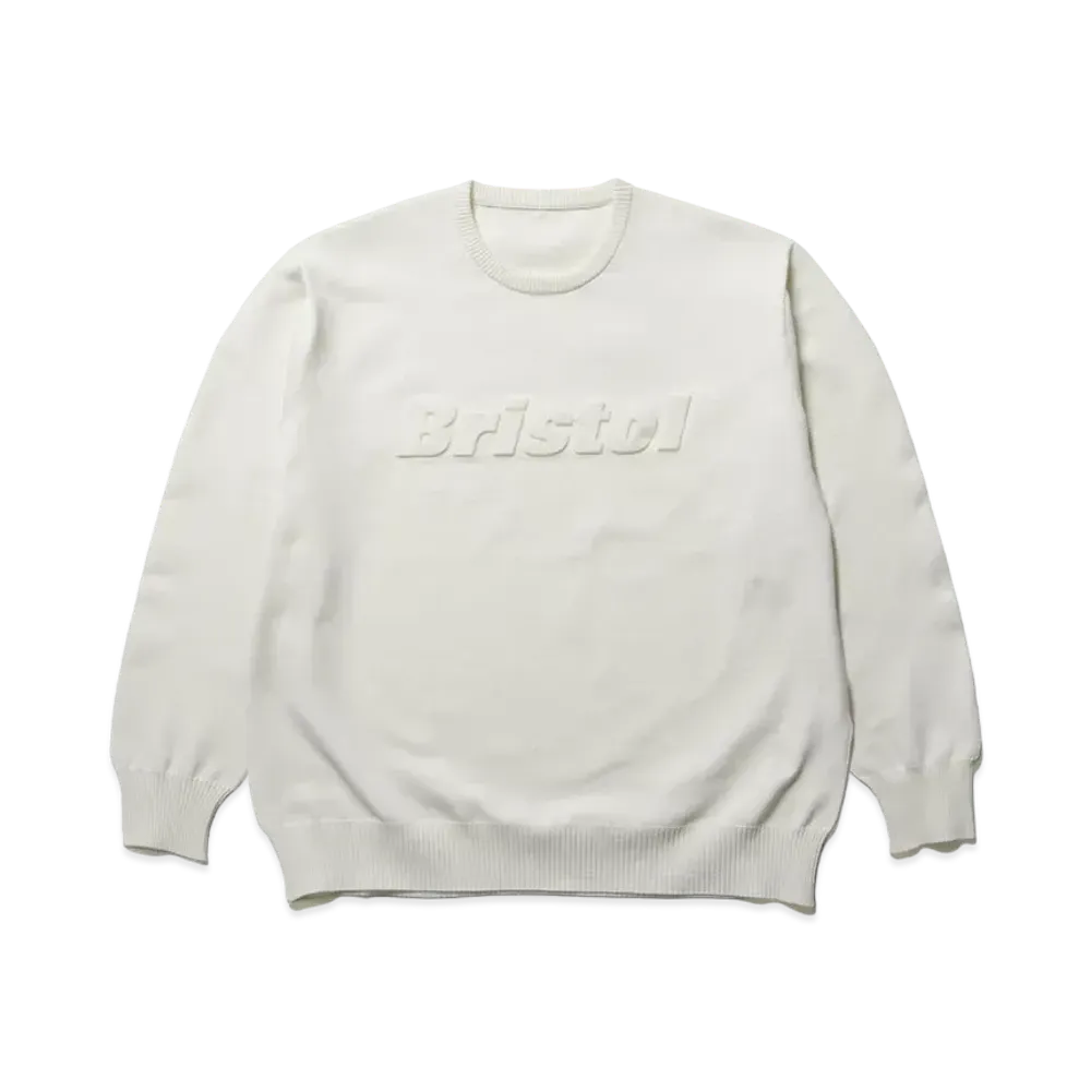 F.C.Real Bristol Authentic Logo Crewneck Knit "Off White"