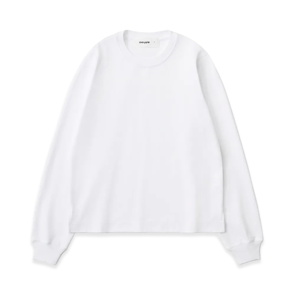 everyone Women's Rich Cotton Long Sleeve Tee Shirt "White"