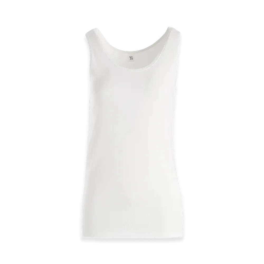 Y's Cotton Rib Tank Top "Off White"