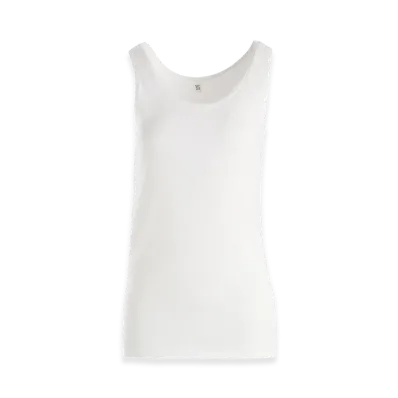 Y's Cotton Rib Tank Top "Off White"