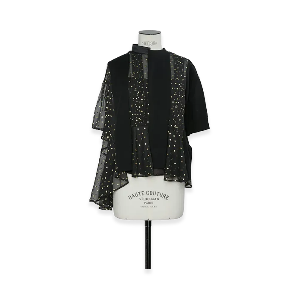sacai Women's Polka Dot Pullover "Black"