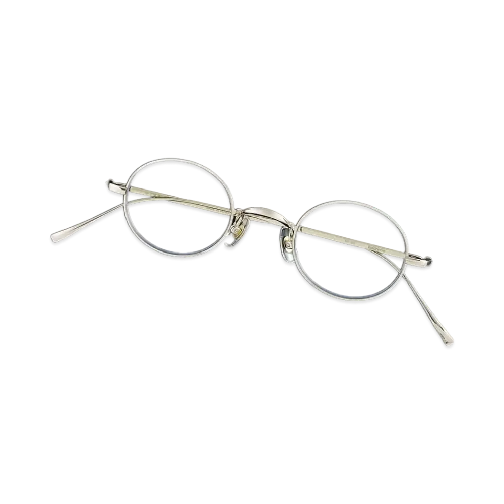 Stylistshibutsu x Kaneko Optical Round Frame Glasses KV-56 "White Gold"