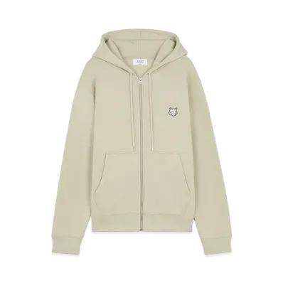 Maison Kitsune Bold Foxhead Patch Comfort Zip Hoodie "Ash tree"