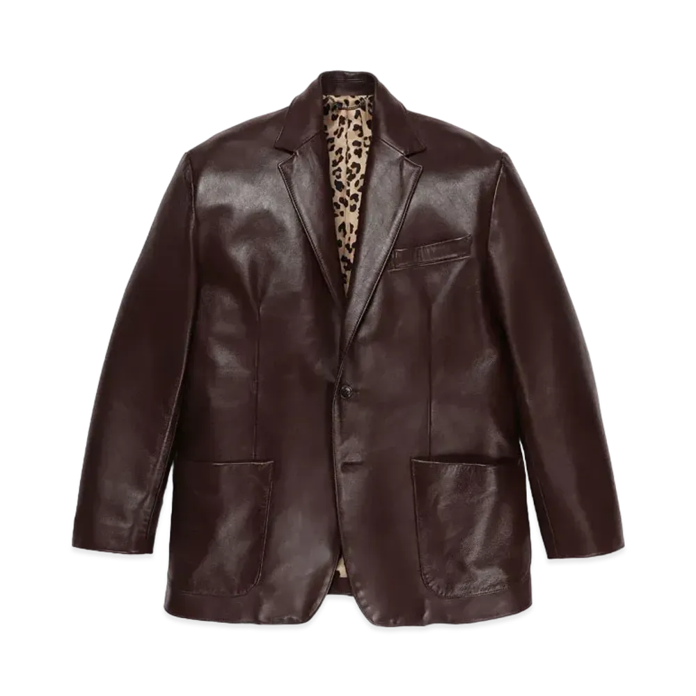 WACKO MARIA LEATHER SINGLE BREASTED JACKET "Brown"