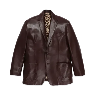 WACKO MARIA LEATHER SINGLE BREASTED JACKET "Brown"