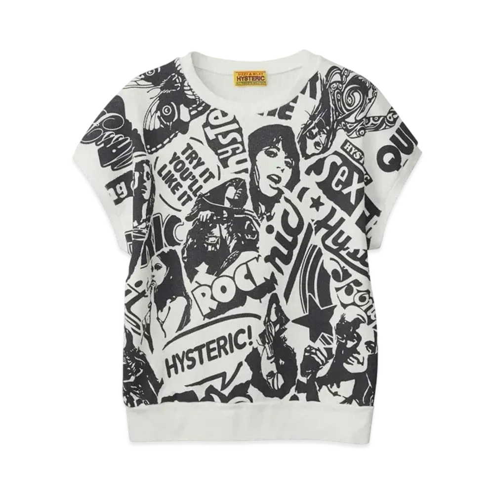 HYSTERIC GLAMOUR Punk Collage Sweat "White"