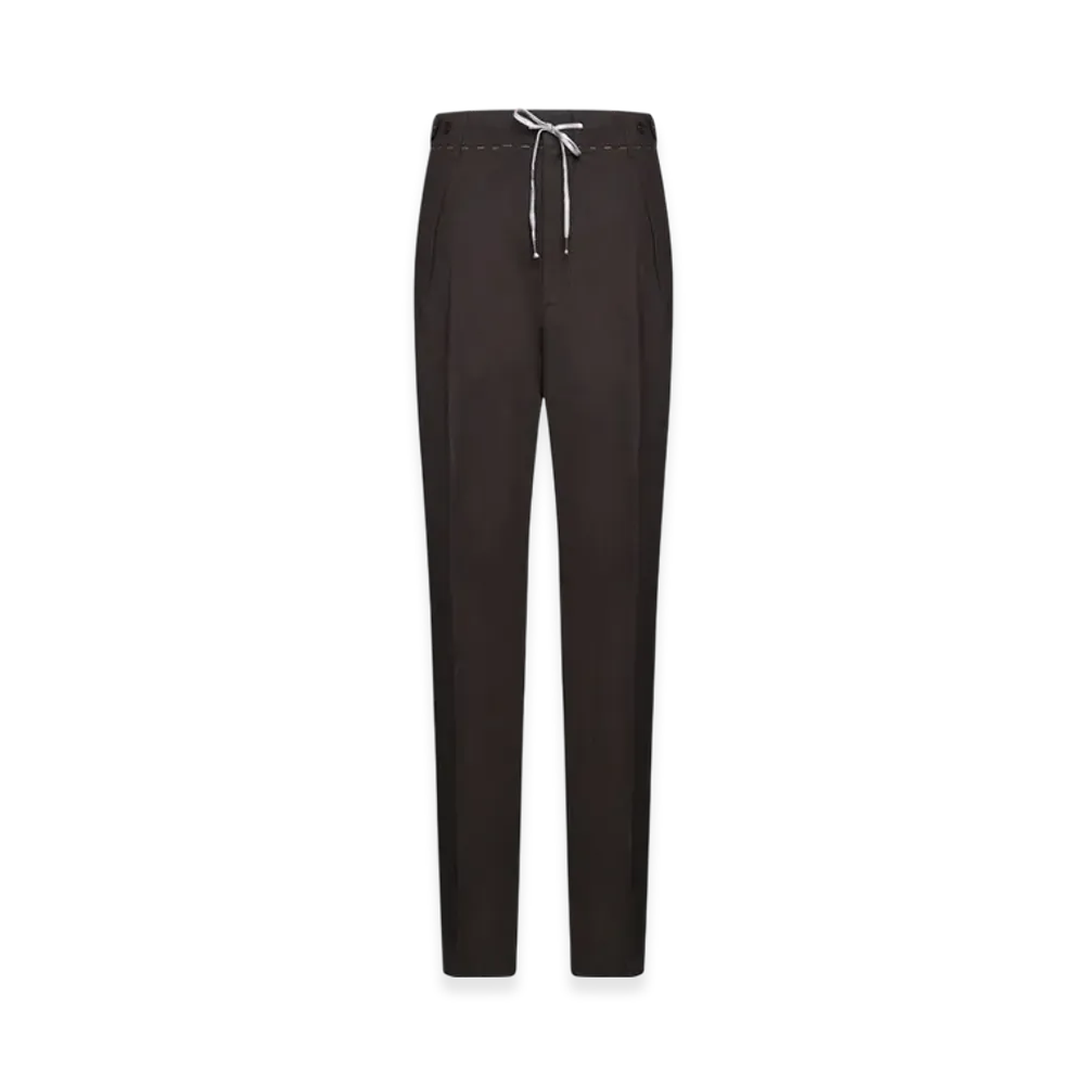 Maison Margiela Women's Wool Linen Trousers "Tapenade"