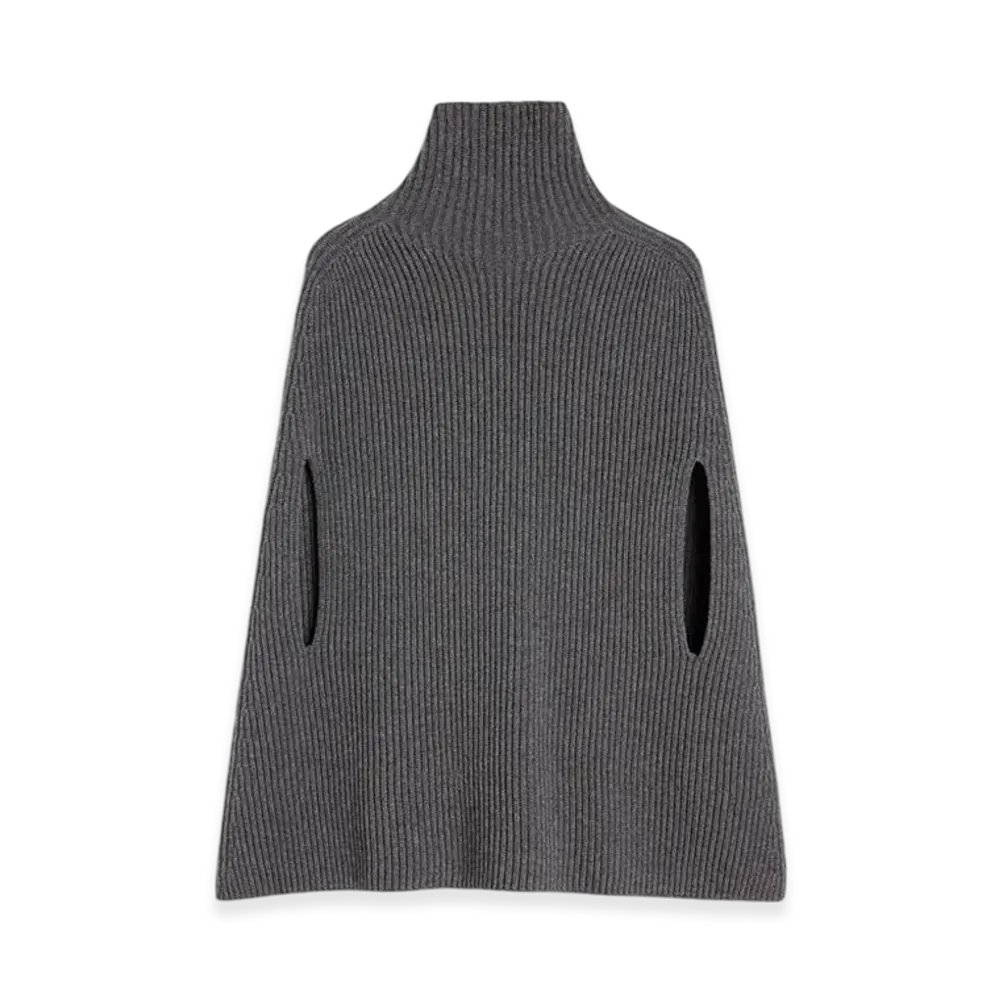 Jil Sander Midweight Wool High-Neck Cape "Koala"