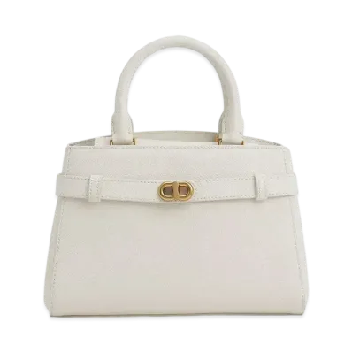 CHARLES & KEITH Obriel Metallic Accent Belt Bag "Cream"