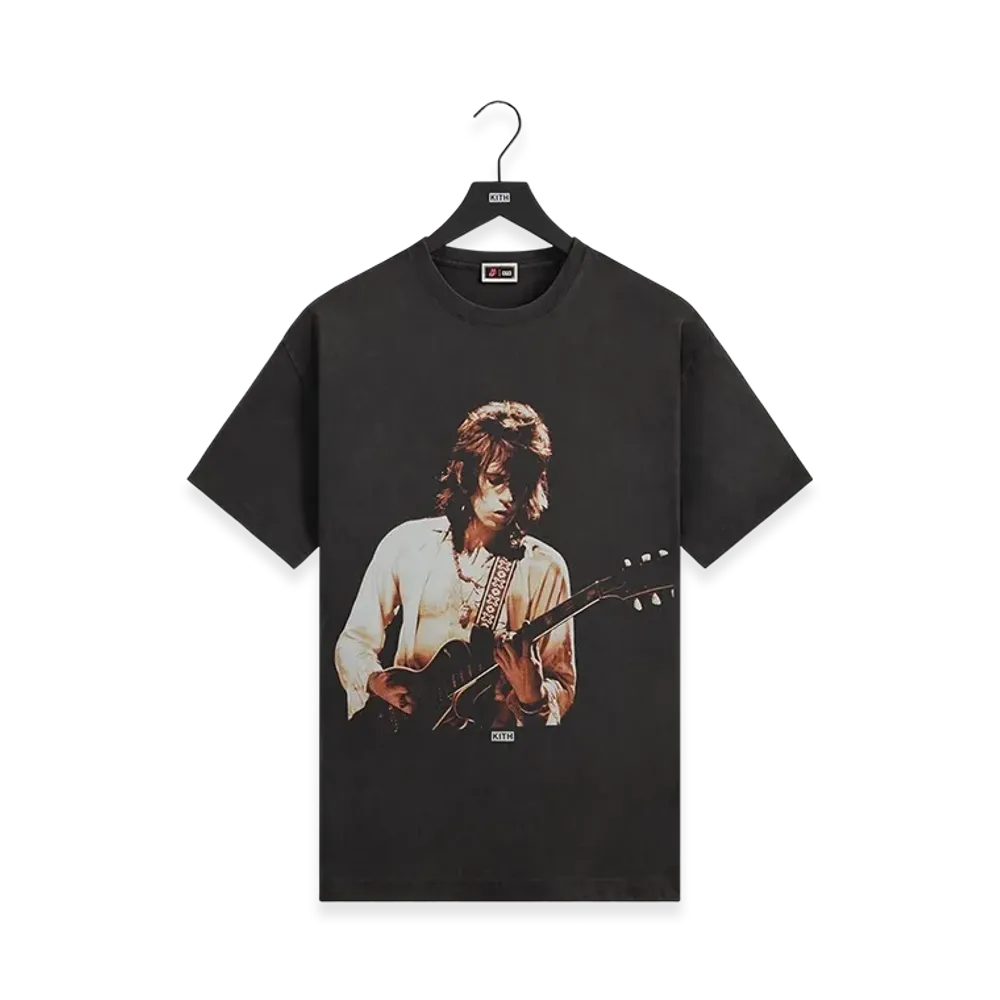 Kith x The Rolling Stones Keith Richards Concert Photo Vintage Tee "Black"