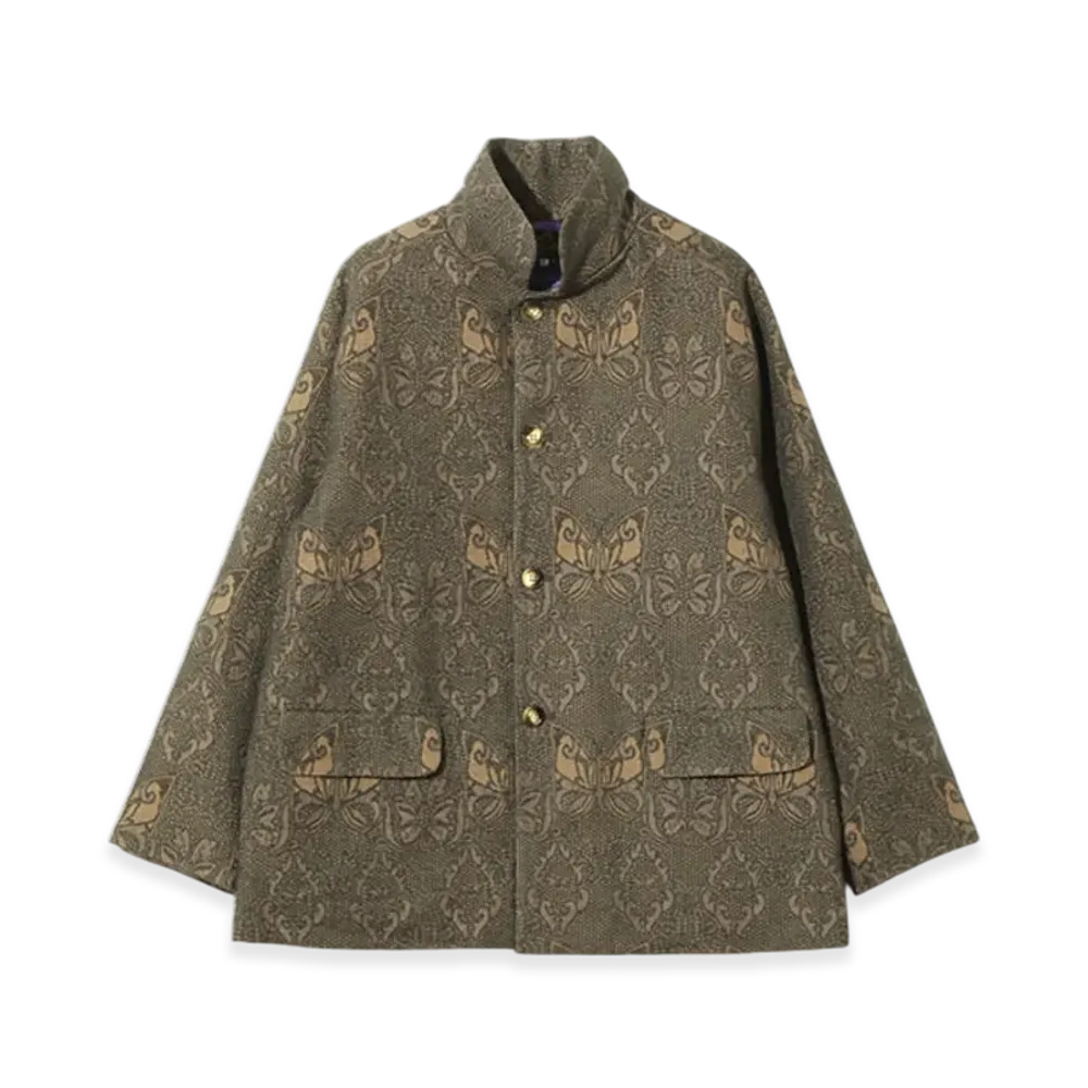 NEEDLES Stand Collar Jacket - Papillon Jacquard "Olive"