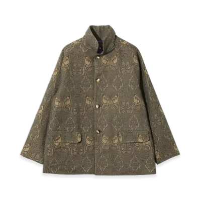 NEEDLES Stand Collar Jacket - Papillon Jacquard "Olive"