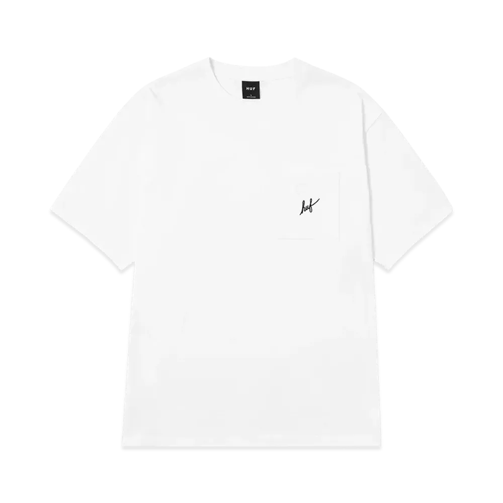 HUF Script Pocket Tee "White"