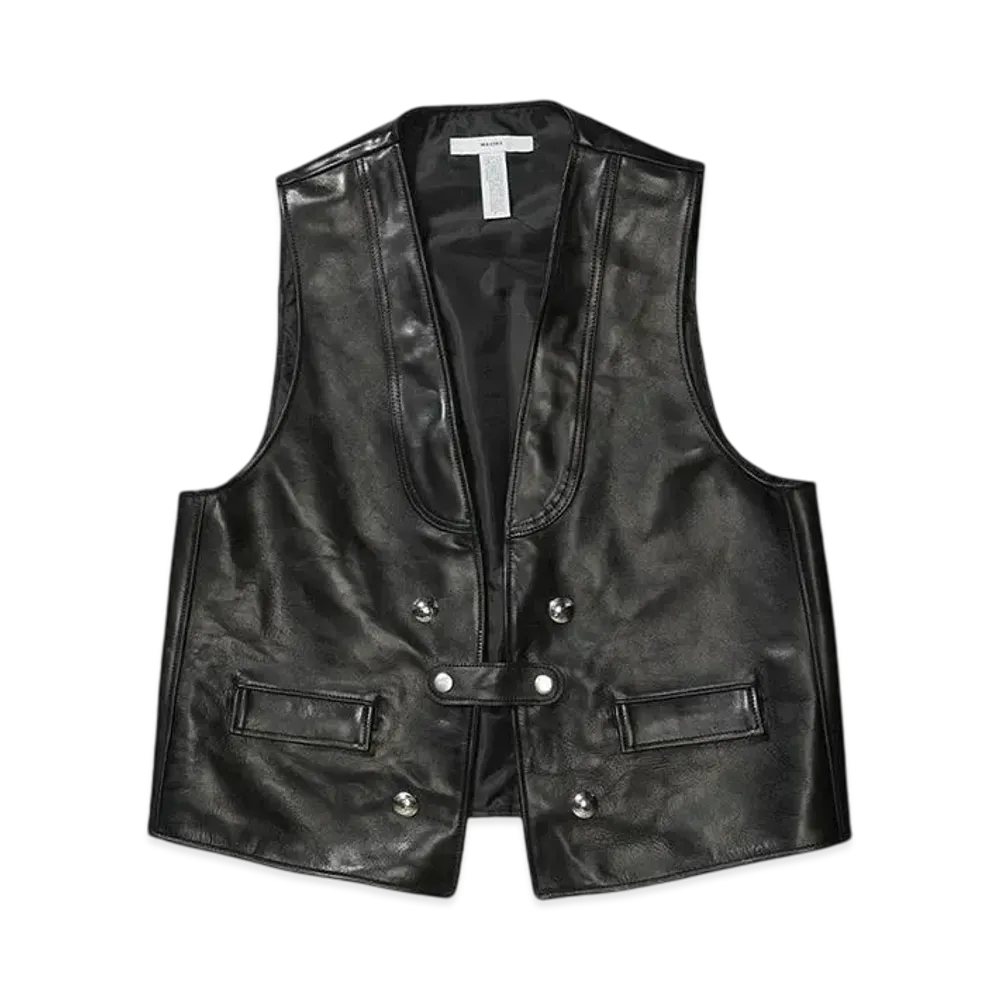 MASSES HORSE LEATHER VEST VINTAGE"BLACK"