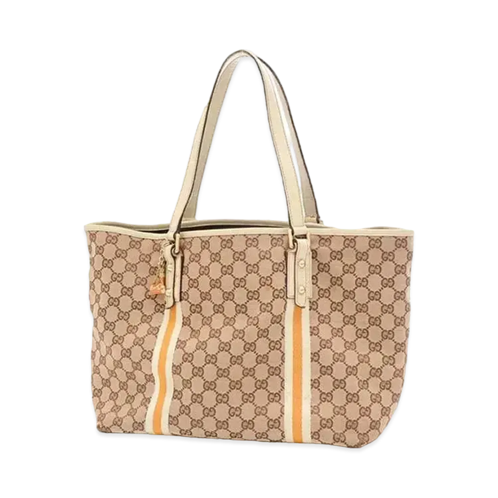 GUCCI GG Canvas Tote Bag "Beige/Orange"