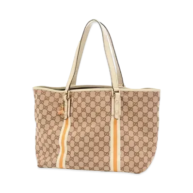 GUCCI GG Canvas Tote Bag "Beige/Orange"