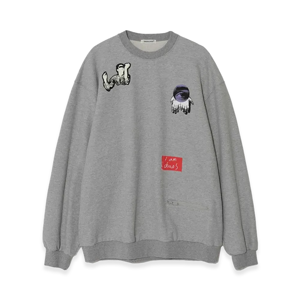 UNDERCOVER Cotton French Terry Sweat Pullover "Top Gray"