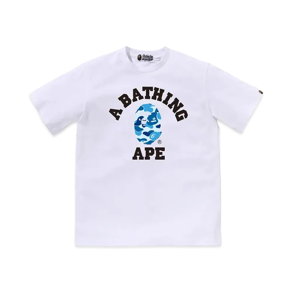 A BATHING APE Kids ABC Camo College Tee "White/Blue"