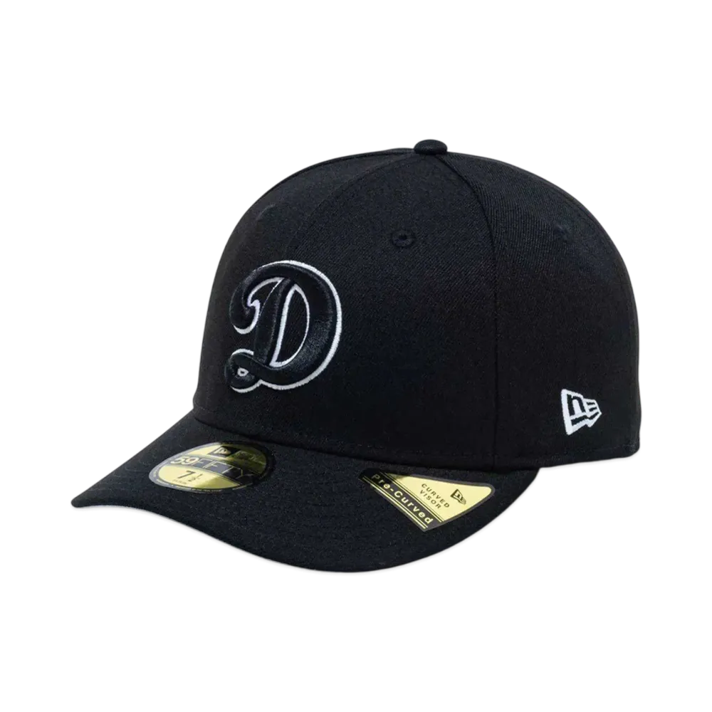 NEW ERA PC 59Fifty Black & White Los Angeles Dodgers D Logo "Black/White"