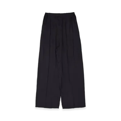 YOKE Modal Twill Front Flat 1pleated Easy Trousers "Dark Navy"