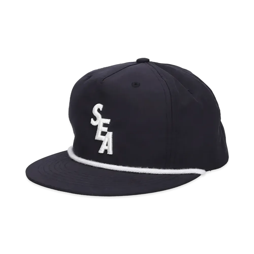 WIND AND SEA Logo 5 Panel Nylon Cap "Navy"