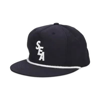 WIND AND SEA Logo 5 Panel Nylon Cap "Navy"