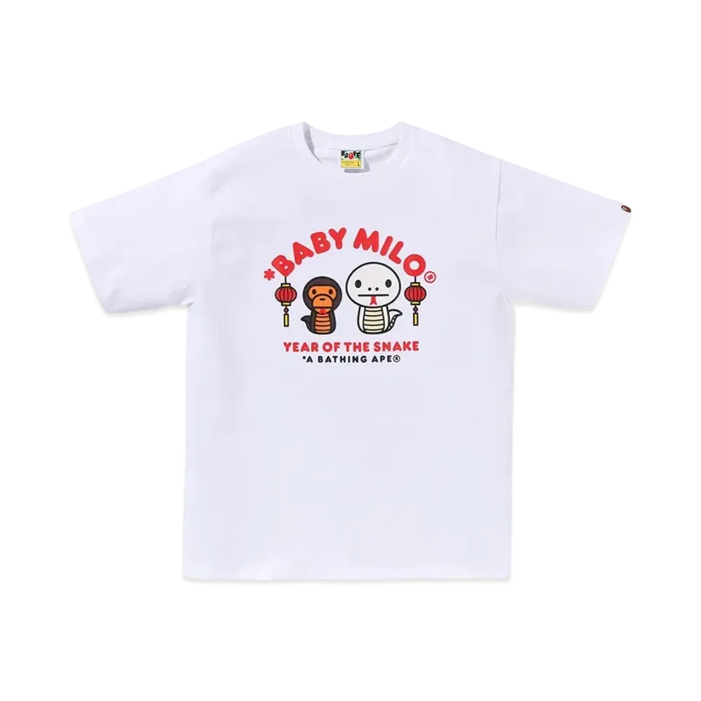 A BATHING APE Year Of The Snake Baby Milo Mens Tee "White"