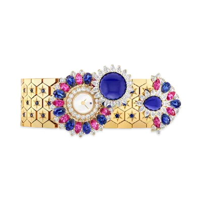 Van Cleef & Arpels Ludo Secret watch "18K Yellow gold/Sapphire/Diamond/Mother-of-pearl/Lapis lazuli"