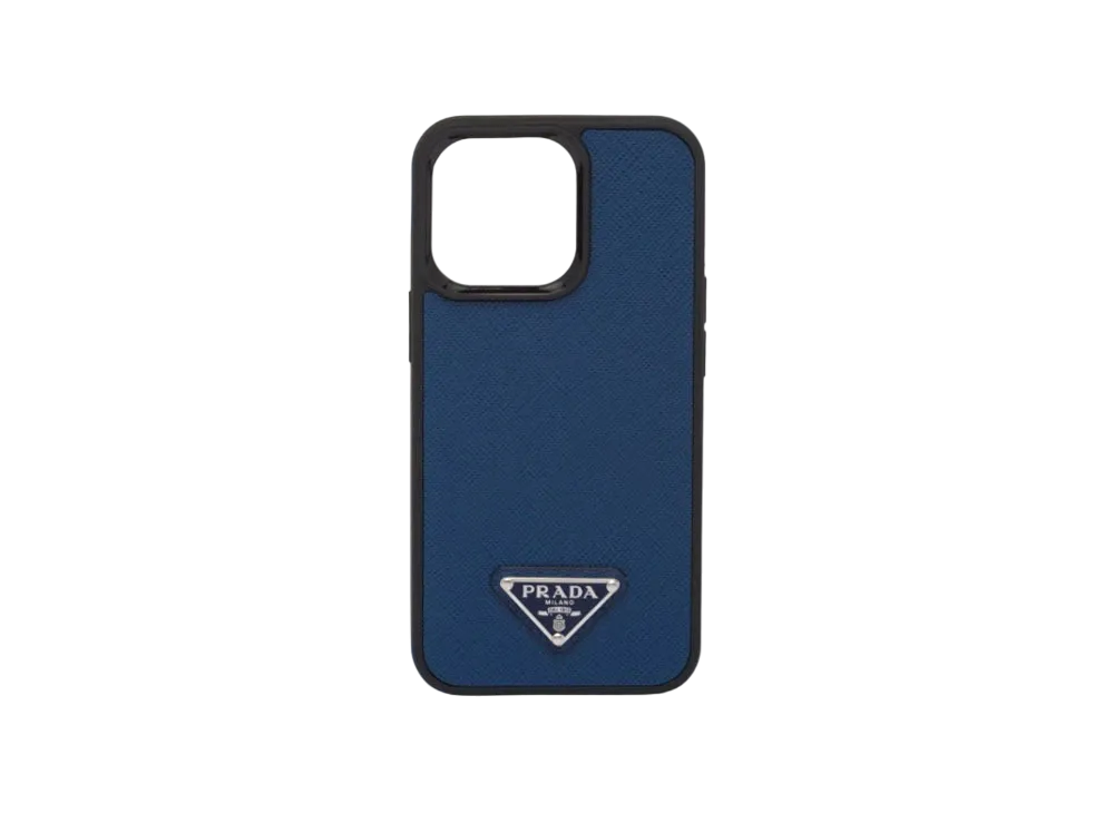 PRADA Saffiano Leather Iphone 13 Pro Cover "Blue"