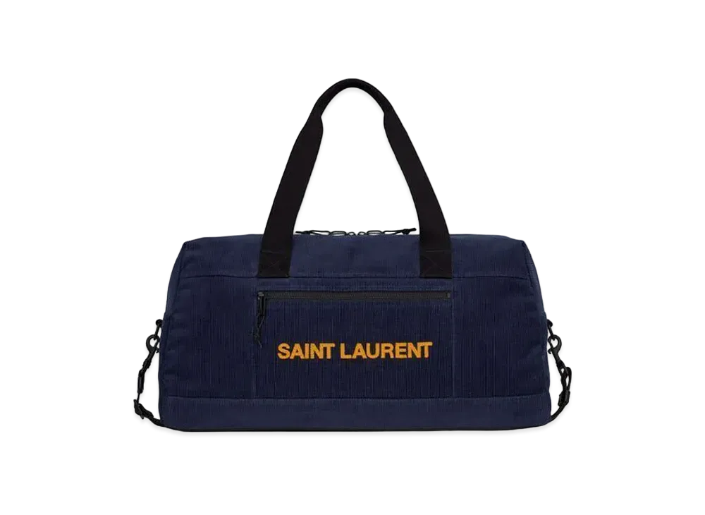 SAINT LAURENT Nuxx Duffle Bag In Corduroy "Medium Blue"