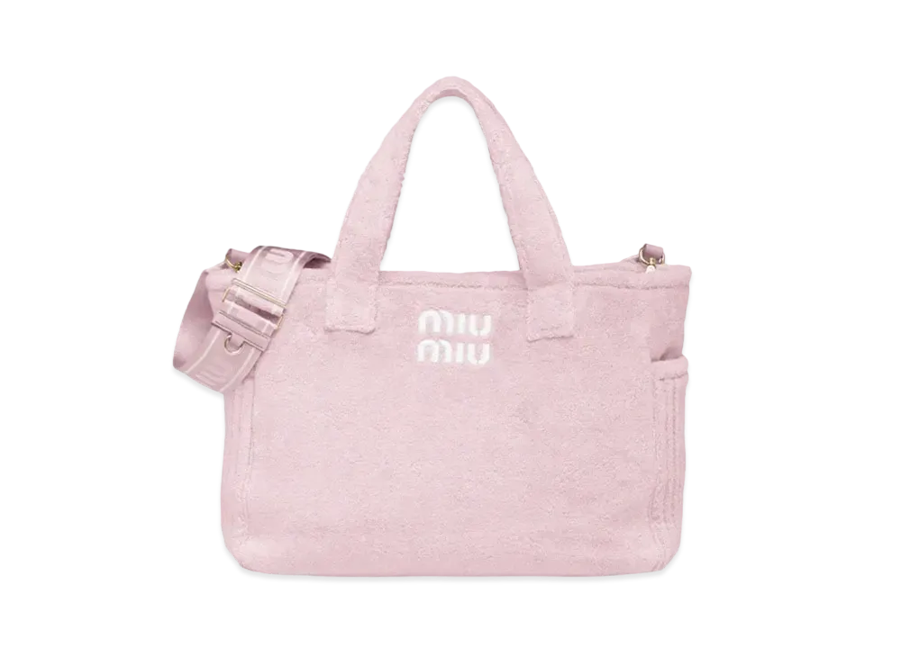 MIU MIU Terry Cross Tote Bag "Pink"