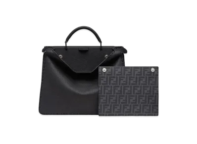 FENDI Peekaboo I See U Medium Leather Bag "Black"