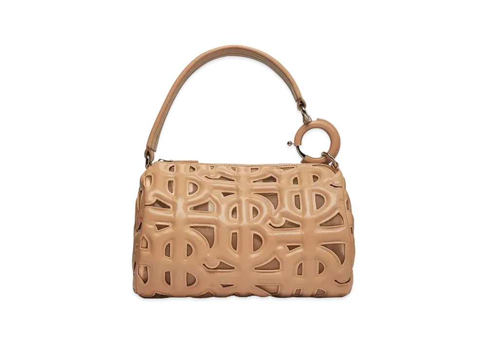 Burberry Small Quilting Monogram Lambskin Rhombi Bag "Dark Biscuit"