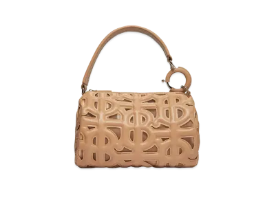 Burberry Small Quilting Monogram Lambskin Rhombi Bag "Dark Biscuit"