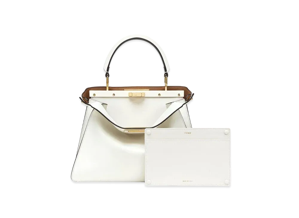 FENDI Peekaboo I See U Midiam & Leather Bag "White"