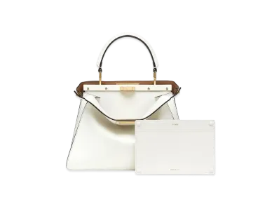 FENDI Peekaboo I See U Midiam & Leather Bag "White"