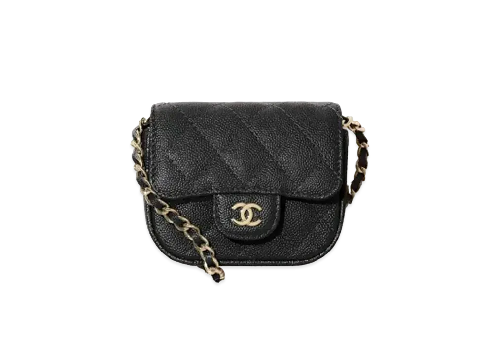 CHANEL Classic Chain Clutch Grain Shiny Calfskin "Black"