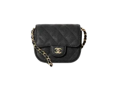 CHANEL Classic Chain Clutch Grain Shiny Calfskin "Black"