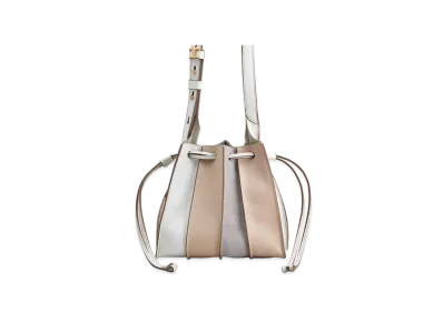 TOD'S Leather Bucket Bag Mini "White/Pink/Gray"