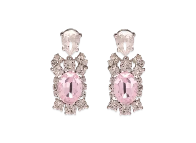 MIU MIU Crystal With Pendant Earrings "Light Rose/Crystal"