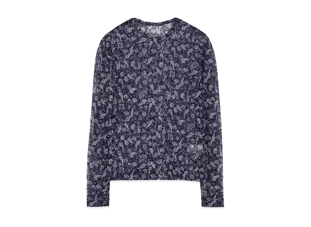 Yohji Yamamoto Y's TURKISH POTTERY PRINT ROUND NECK T "Purple"