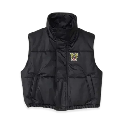 HYSTERIC GLAMOUR Levitated Girl Patch Short Vest "Black"