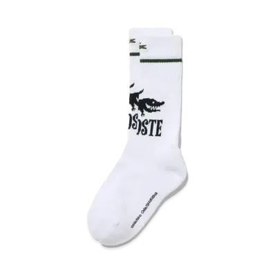 LACOSTE x ONE PIECE Crocodile Logo Socks "White"